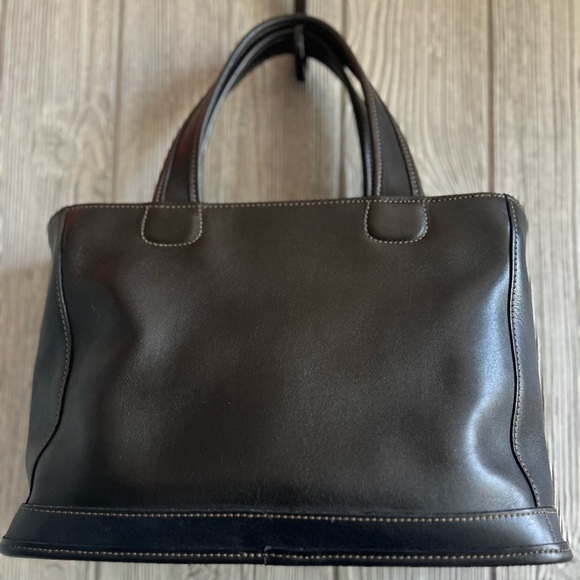 Vintage Coach Bleecker Street handbag. Made in USA 🇺🇸 outside pocket, dk gray - Picture 13 of 15